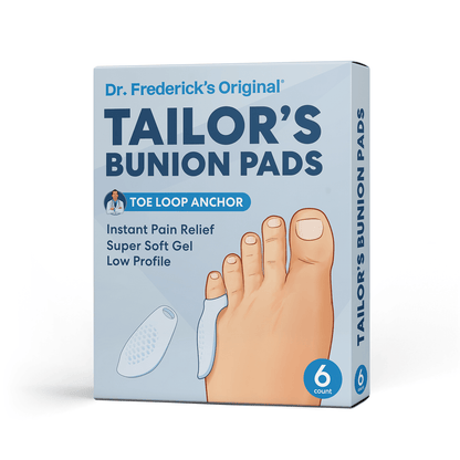 Dr. Frederick's Original Tailor's Bunion Pads - 6 Pads - Soft Gel Bunionette Pad - Protector - Tailors Bunion Pain Relief (Low Profile Spacers) Foot Pain Dr. Frederick's Original 