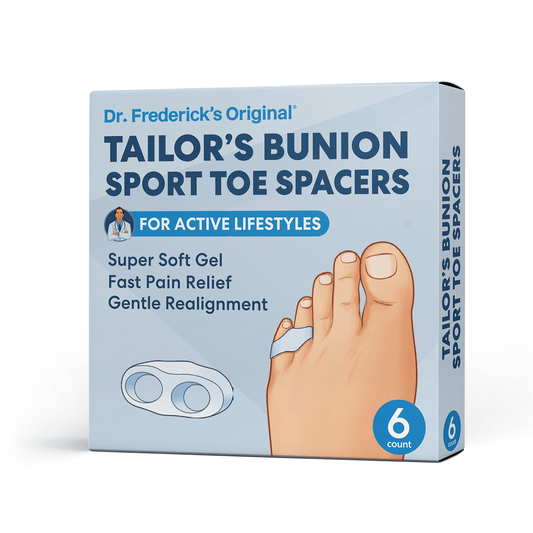 Dr. Frederick's Original Tailor's Bunion Sport Spacers - 6pcs - Soft Gel Tailor's Bunion Corrector - Pinky Toe Protection - Fast Bunionette Pain Relief for Men & Women - Prevent Toe Rubbing Bunion Relief Dr. Frederick's Original 