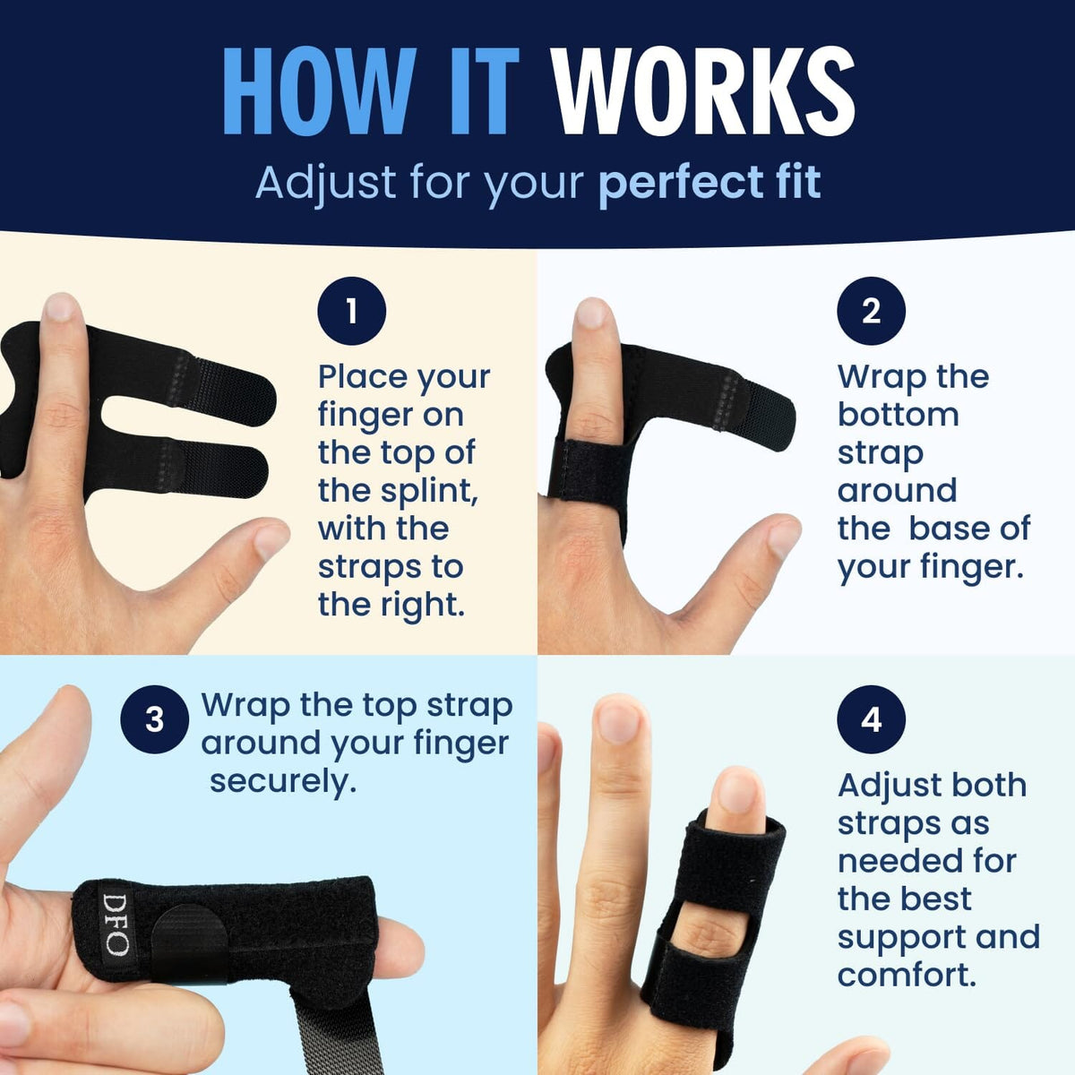 Dr. Frederick&#39;s Original Trigger Finger Splint - 2ct - Mallet Finger Splint - Finger Brace for Arthritis, Injury, Sprain - Fits Index, Middle, &amp; Ring Finger Pain Trigger Finger Dr. Frederick&#39;s Original 