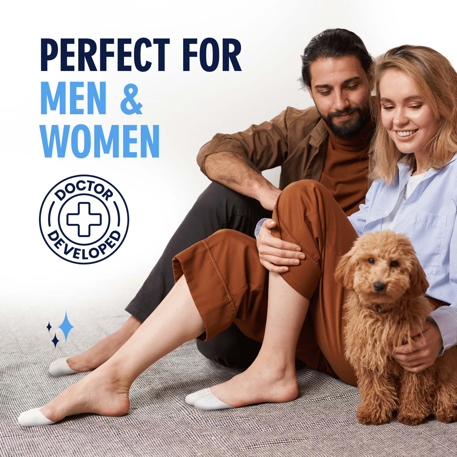 Dr. Frederick's Original All-Day Comfort Toe Sleeves - 4 ct - Gel Toe Caps with Metatarsal Pads for Pain Relief - Breathable Design for Men & Women Toe Care Dr. Frederick's Original 