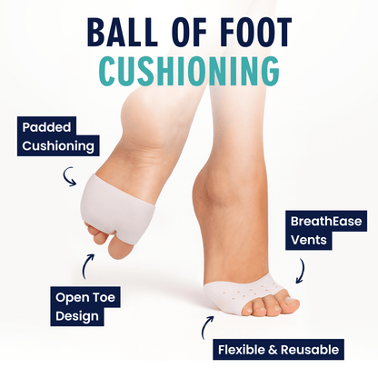 Dr. Frederick's Original Open Toe Sleeves | Half Toe Sleeve Metatarsal Pads | 4 Pieces | Ball of Foot Cushions | Great for Calluses and Blisters | for Men and Women | Perfect for High Heel Shoes Toe Care Dr. Frederick's Original 