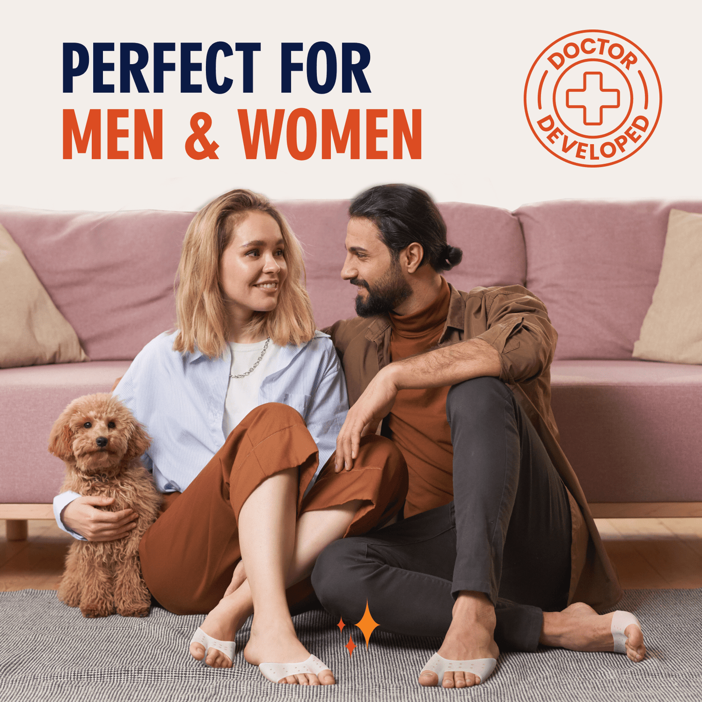 Dr. Frederick's Original Open Toe Sleeves | Half Toe Sleeve Metatarsal Pads | 4 Pieces | Ball of Foot Cushions | Great for Calluses and Blisters | for Men and Women | Perfect for High Heel Shoes Toe Care Dr. Frederick's Original 