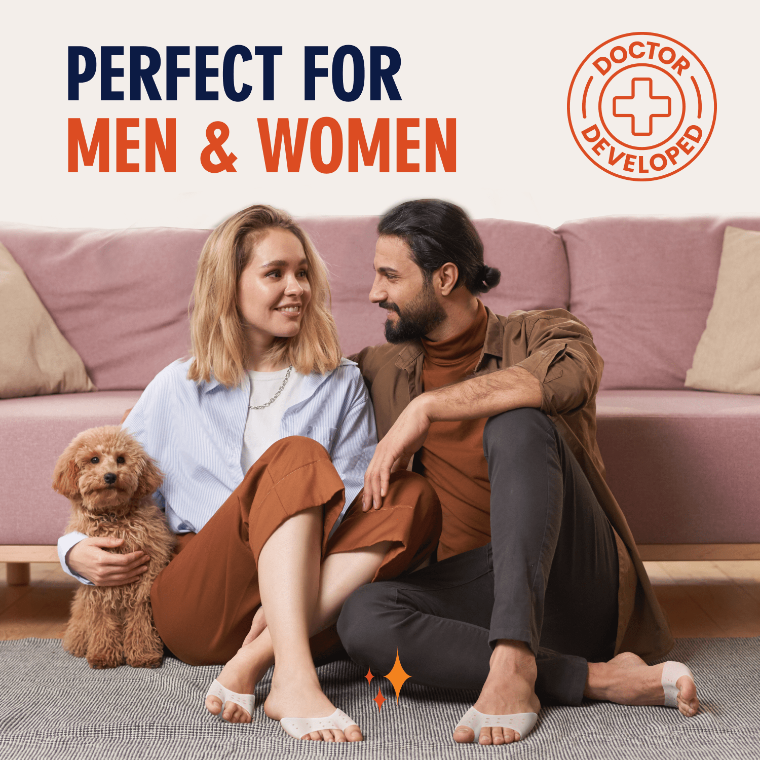 Dr. Frederick's Original Open Toe Sleeves | Half Toe Sleeve Metatarsal Pads | 4 Pieces | Ball of Foot Cushions | Great for Calluses and Blisters | for Men and Women | Perfect for High Heel Shoes Toe Care Dr. Frederick's Original 