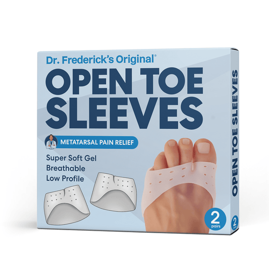 Dr. Frederick's Original Open Toe Sleeves | Half Toe Sleeve Metatarsal Pads | 4 Pieces | Ball of Foot Cushions | Great for Calluses and Blisters | for Men and Women | Perfect for High Heel Shoes Toe Care Dr. Frederick's Original 