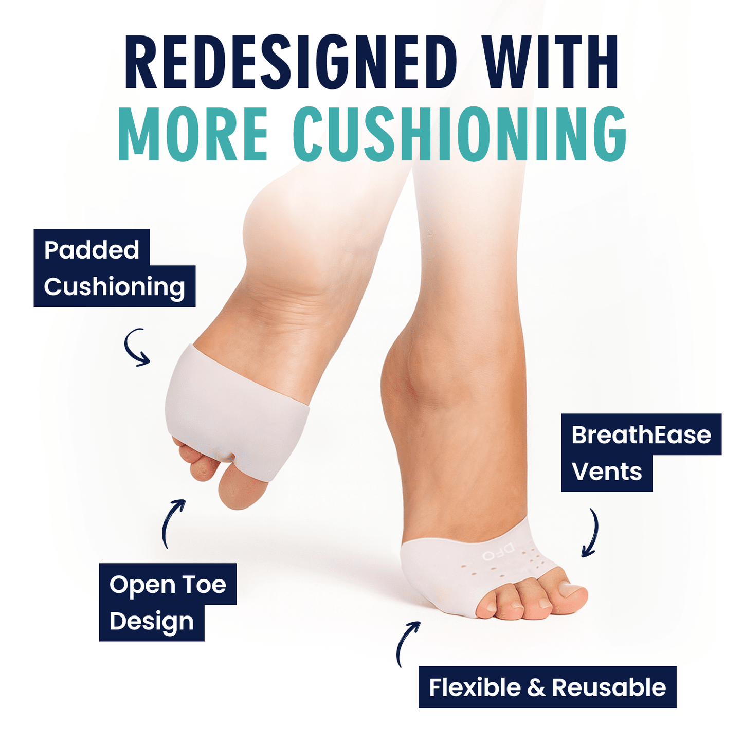 Dr. Frederick's Original Metatarsal Sleeves Plus - 50% More Cushioning - 4 Pieces - Metatarsal Pads for Women & Men Foot Inserts Dr. Frederick's Original 