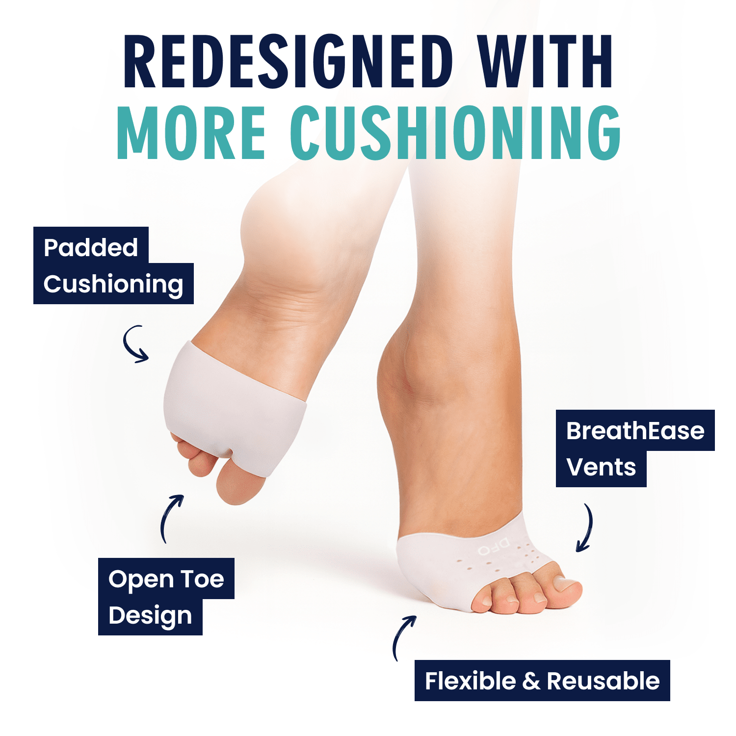 Dr. Frederick's Original Metatarsal Sleeves Plus - 50% More Cushioning - 4 Pieces - Metatarsal Pads for Women & Men Foot Inserts Dr. Frederick's Original 