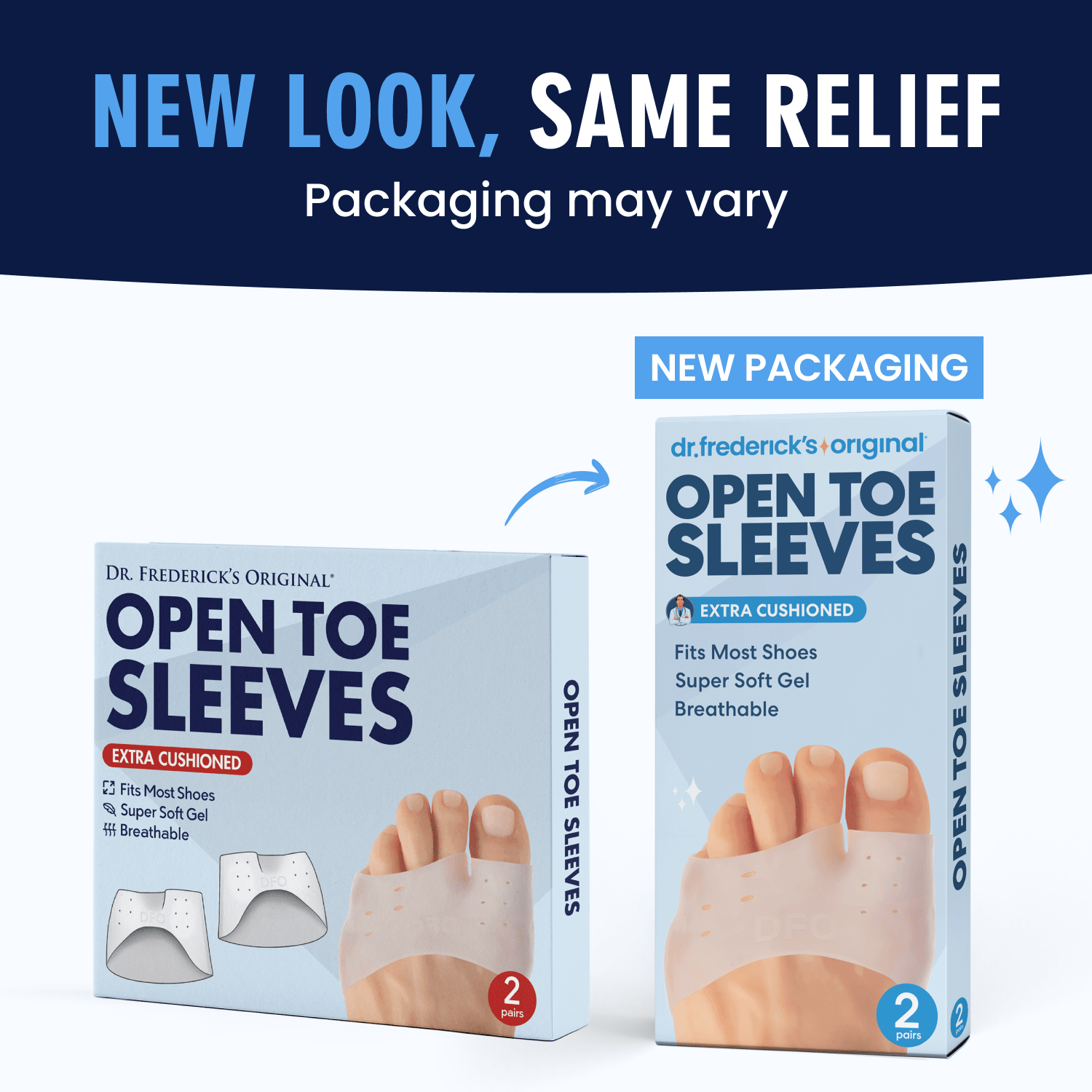 Dr. Frederick's Original Metatarsal Sleeves Plus - 50% More Cushioning - 4 Pieces - Metatarsal Pads for Women & Men Foot Inserts Dr. Frederick's Original 