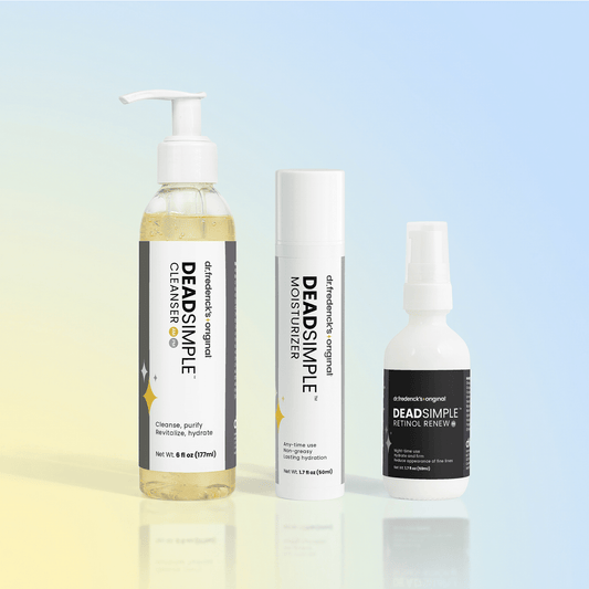 DeadSimple™ 3-Step Skincare System - Cleanser, Moisturizer & Retinol Renew Facial Care Fast Bundle 