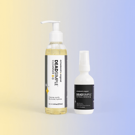 DeadSimple™ Cleanse + Renew Duo - Gentle Cleanser & Retinol Night Treatment Facial Care Fast Bundle 