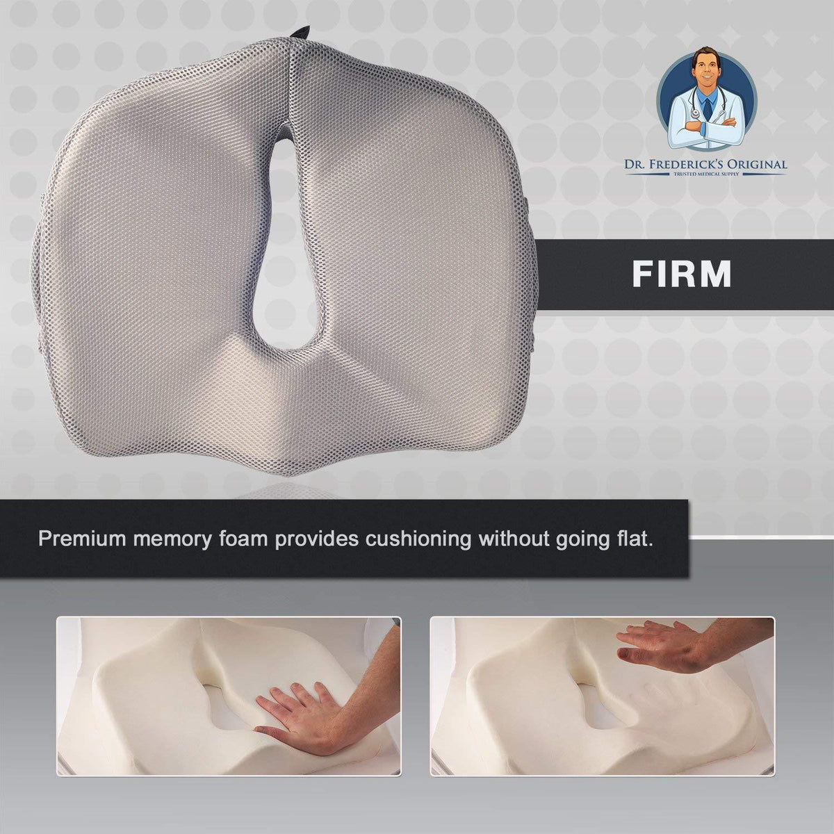 Dr. Frederick&#39;s Original BreatheTEC Memory Foam Perineal Cushion - for Perineal Pain, Post-Partum Pain, and Prostatitis Back Pain Dr. Frederick&#39;s Original 