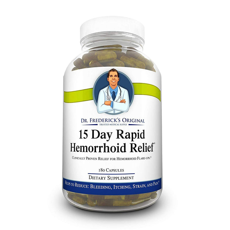 Dr. Frederick's Original Rapid Hemorrhoid Relief -- 180 Fiber Supplement Capsules - for Reducing Flare Ups, Bleeding, Itching, Pain, and Strain Back Pain Dr. Frederick's Original 